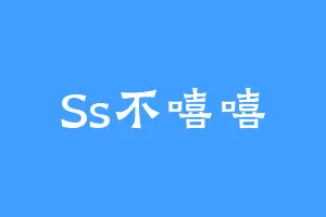 Ss不嘻嘻