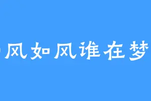 如风如风谁在梦中