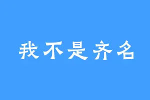 我不是齐名
