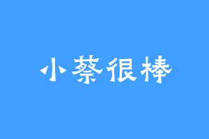小蔡很棒