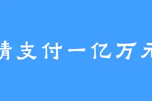 请支付一亿万元
