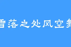 雪落之处风空舞