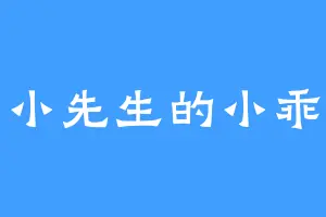 小先生的小乖