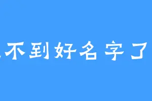 想不到好名字了zz