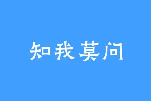 知我莫问