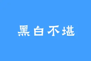 黑白不堪