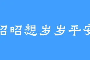 昭昭想岁岁平安