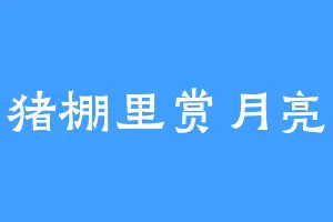 坐在猪棚里赏月亮猪猪