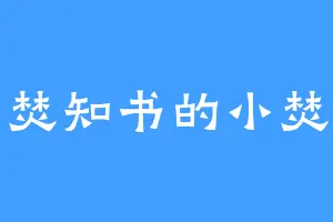 爱焚知书的小焚书
