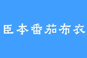 臣本番茄布衣