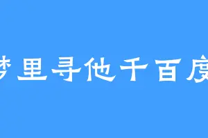 梦里寻他千百度1