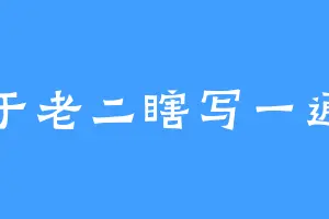 于老二瞎写一通