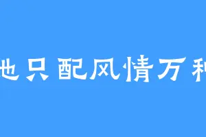 她只配风情万种