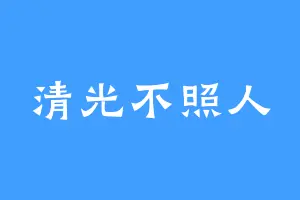 清光不照人