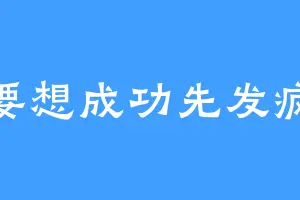 要想成功先发疯