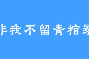 非我不留青棺冢