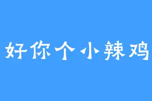 好你个小辣鸡
