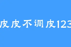 皮皮不调皮123