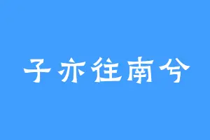 子亦往南兮
