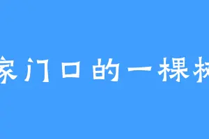 家门口的一棵树