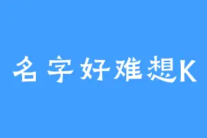 名字好难想K