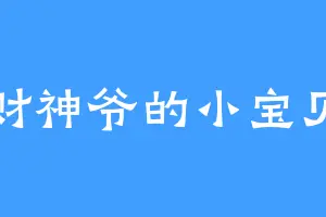 财神爷的小宝贝