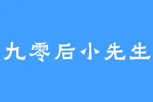九零后小先生